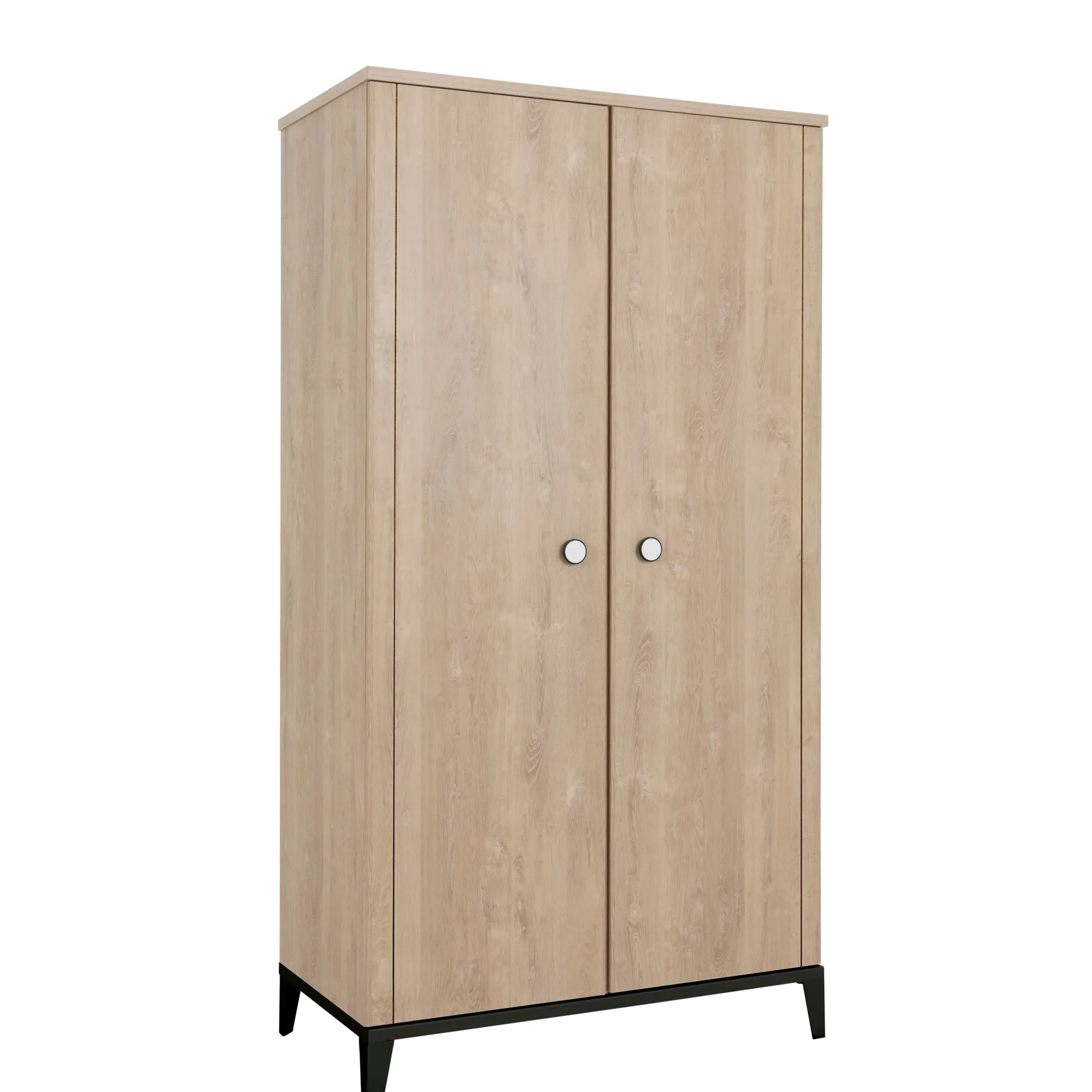 Armoires 2 Portes*Galipette Marcel armoire 2 portes de Chêne blond/Noir