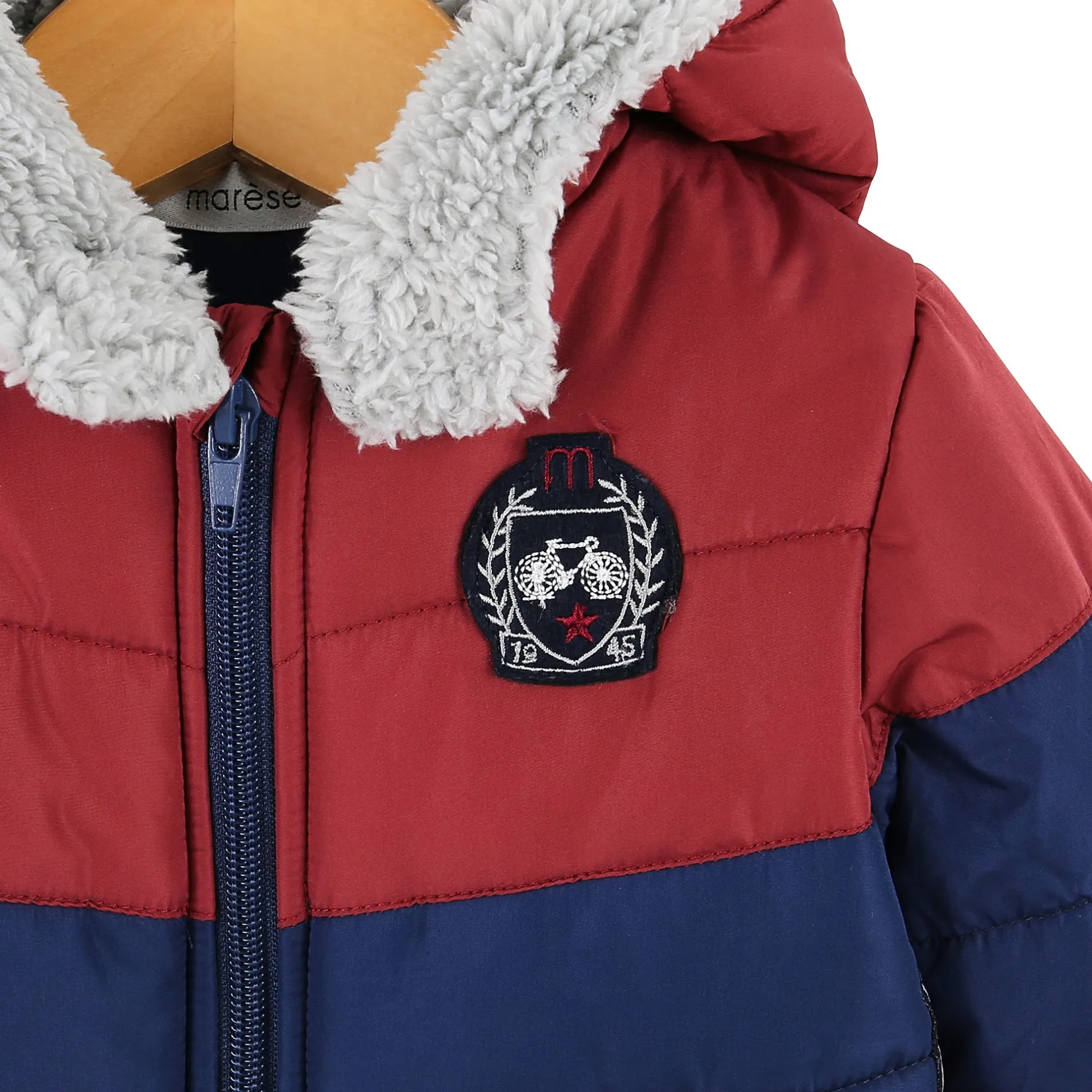 Vestes, Manteaux, Pilotes*Marèse Marsala club house doudoune de bleu et rouge
