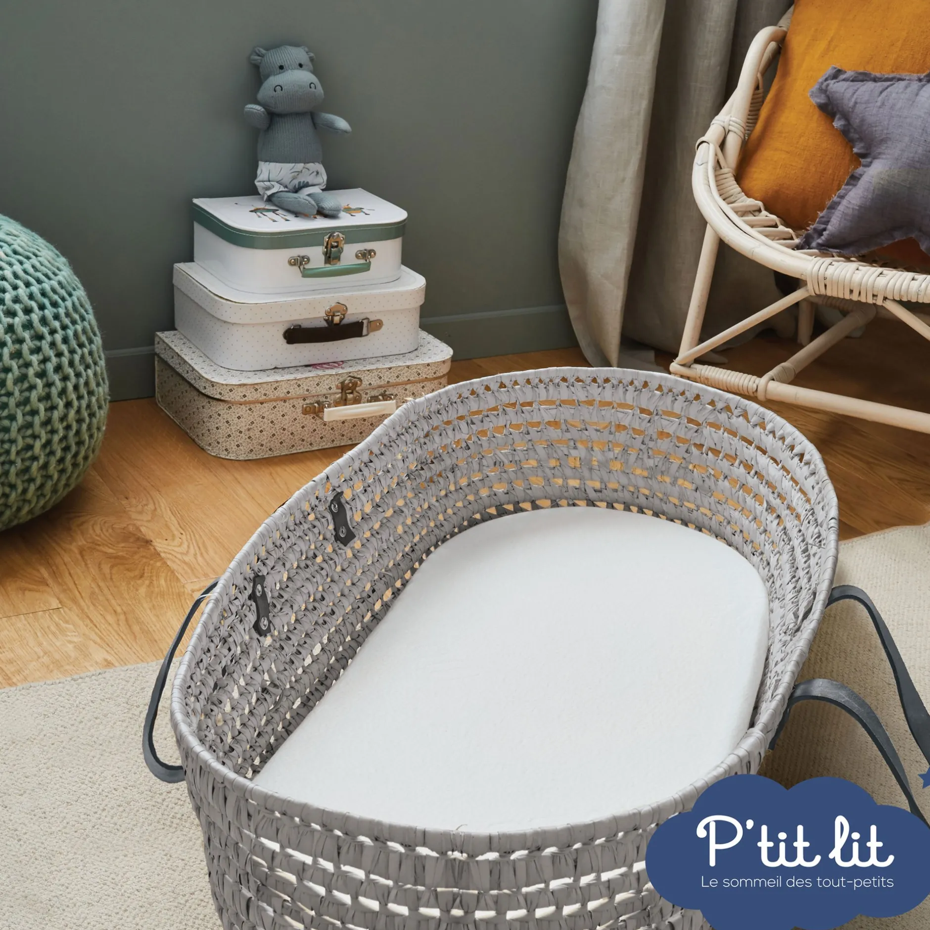 Matelas*P'tit lit Matelas de couffin bambou de Ecru