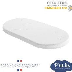 Matelas*P'tit lit Matelas de couffin bambou de Ecru