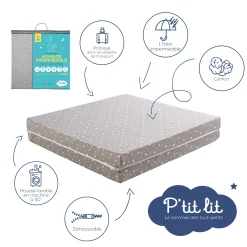 Matelas De Voyage|Tout Pour Vos Trajets*P'tit lit Matelas de voyage imprimé 60 x 120 cm de Etoile