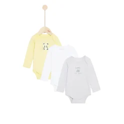 Vêtements Naissance*P'tit bisou Mes Essentiels Lot 3 Bodies de Jaune Meringue