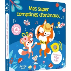 Livres*AUZOU Mes premiers sonores - Mes super comptines d'animaux de