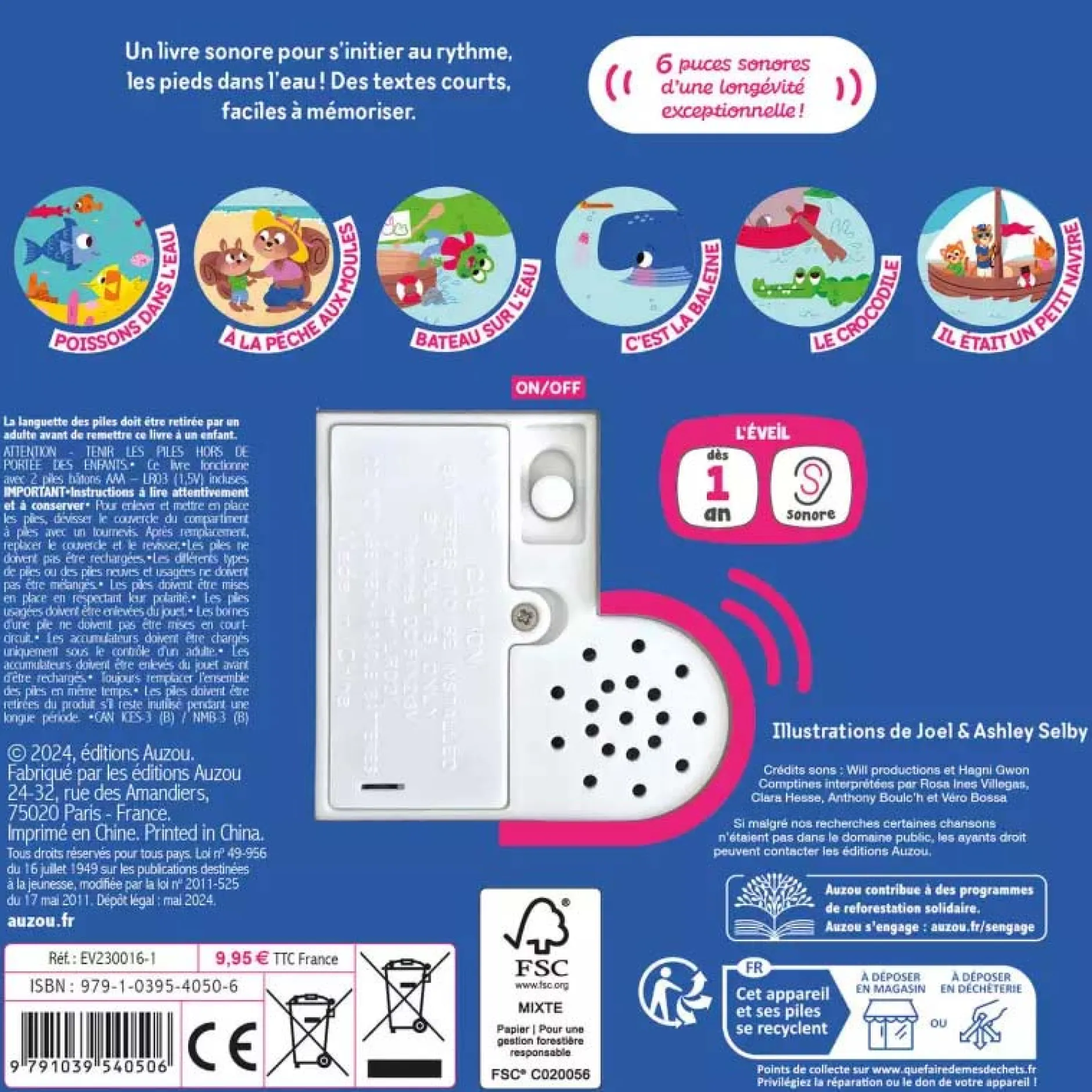 Livres*AUZOU Mes première Sonores - Mes Comptines qui font Plouf de