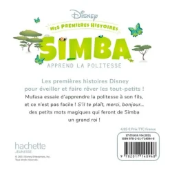 Livres*Hachette Jeunesse Disney Mes premières histoires - Simba apprend la politesse de Vert
