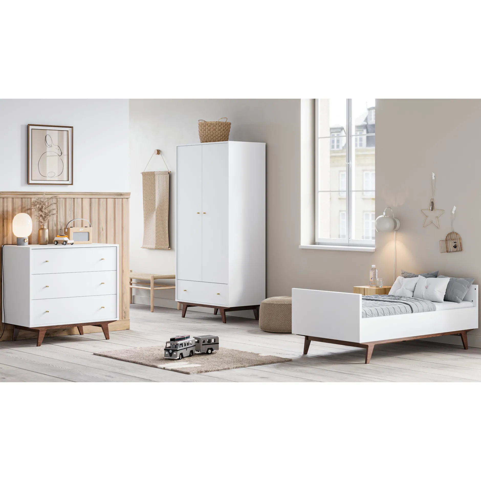 Armoires 2 Portes*Vox Mid Armoire 2 portes de Blanc/Noix