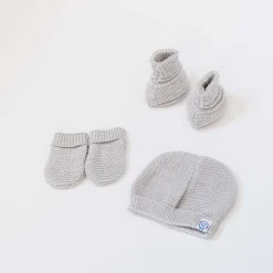 Bonnets, Moufles, Chaussons|Vêtements Naissance*P'tit bisou Mini trousseau de Gris