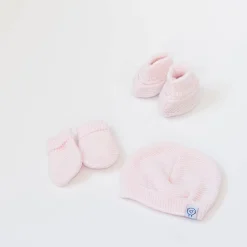 Bonnets, Moufles, Chaussons|Vêtements Naissance*P'tit bisou Mini trousseau de Rose