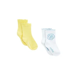 Chaussettes, Collants, Chaussons*Marèse Miss Mimosa Lot 2 Paires de chaussettes de Jaune/Blanc