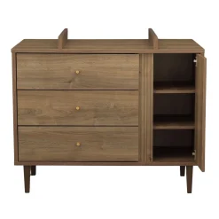 Commodes*Sauthon Baby's Sweet Home Mokka Commode 3 tiroirs 1 porte de Chêne / Mokka