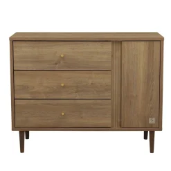 Commodes*Sauthon Baby's Sweet Home Mokka Commode 3 tiroirs 1 porte de Chêne / Mokka