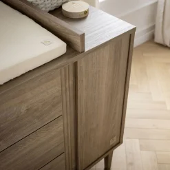 Commodes*Sauthon Baby's Sweet Home Mokka Commode 3 tiroirs 1 porte de Chêne / Mokka