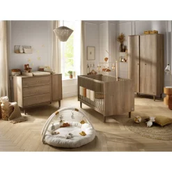 Commodes*Sauthon Baby's Sweet Home Mokka Commode 3 tiroirs 1 porte de Chêne / Mokka