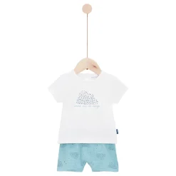 Pantalons, Shorts|T-Shirts, Polos, Chemises*P'tit bisou Mon Petit Nuage Ensemble 2 pièces 1 mois de Nuage bleu
