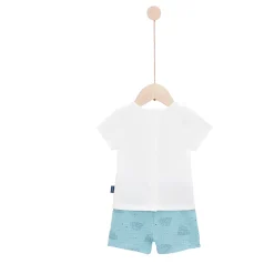 Pantalons, Shorts|T-Shirts, Polos, Chemises*P'tit bisou Mon Petit Nuage Ensemble 2 pièces 1 mois de Nuage bleu