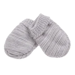 Collection Tricot|Vêtements Naissance*P'tit bisou Moufles bio collection Tricot Naissance de Gris
