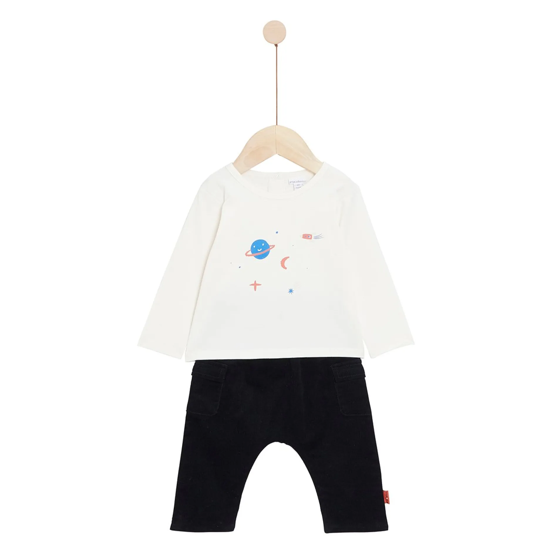 Pantalons, Shorts|T-Shirts, Polos, Chemises*P'tit bisou Mr Constellation Ensemble 2 pièces de Ecru Lune