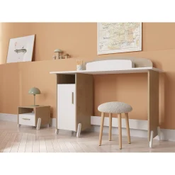 Autres Mobiliers*CBA Meubles Naili Bureau junior de Chêne hamilton / blanc