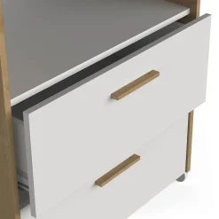 Commodes*CBA Meubles Naili Commode à langer 2 tiroirs de Chêne hamilton / blanc