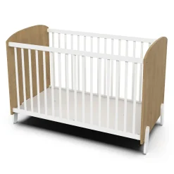 Lits 60X120 Non Évolutifs*CBA Meubles Naili Lit bébé 60 x 120 cm de Chêne hamilton / blanc