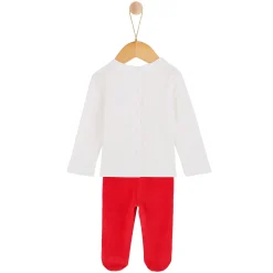 Pyjamas|Vêtements Naissance*P'tit bisou Noël Pyjama 2 pièces de rouge et blanc