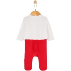 Pyjamas|Pyjamas*P'tit bisou Noël Pyjama Naissance velours bicolore de rouge et blanc