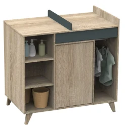 Meuble À Langer*Sauthon Baby's Sweet Home Nova new commode avec plan à langer intégré de Gris volcan