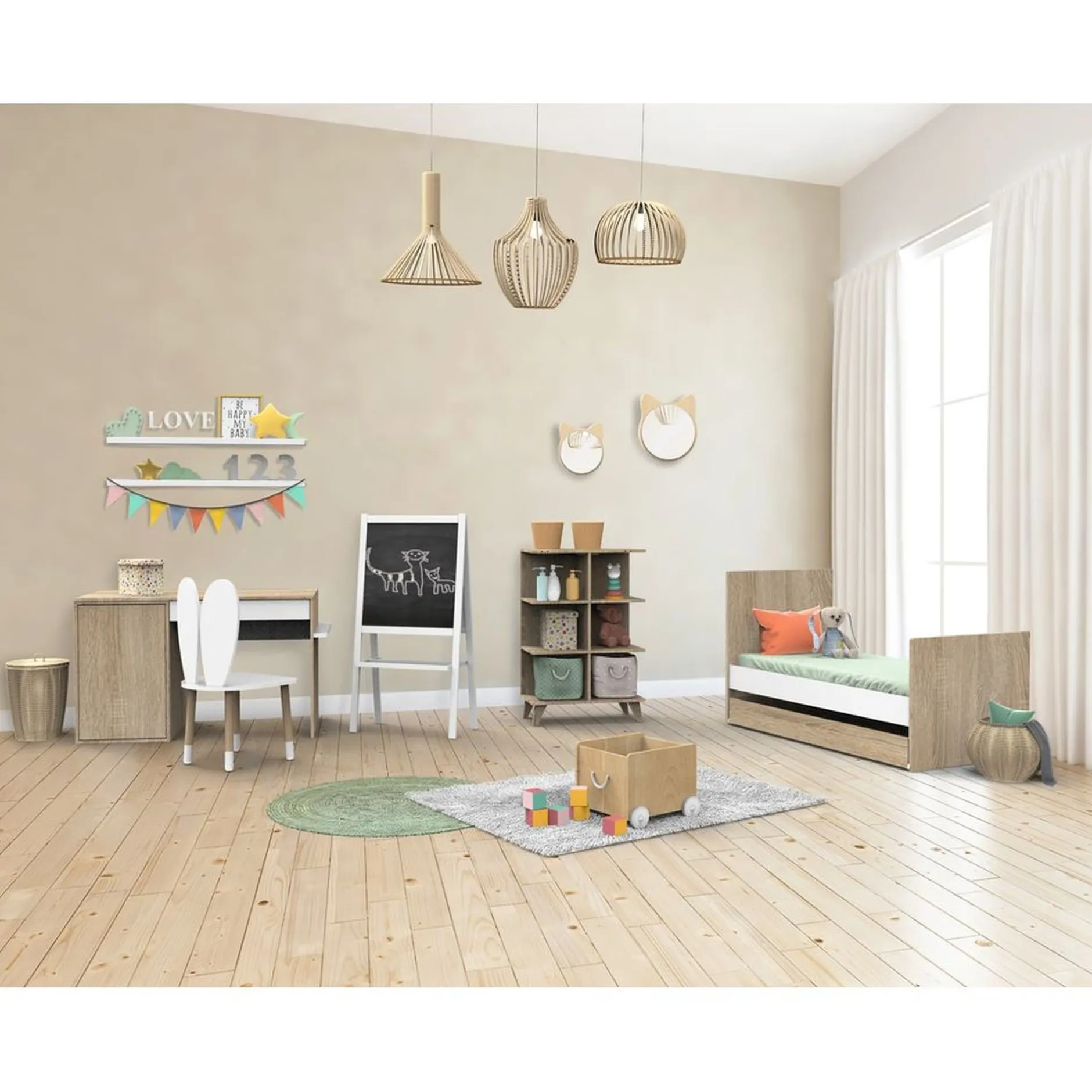 Lits 70X140 Évolutifs*Sauthon Baby's Sweet Home Nova new Little Big Bed 70x140 de Blanc lin