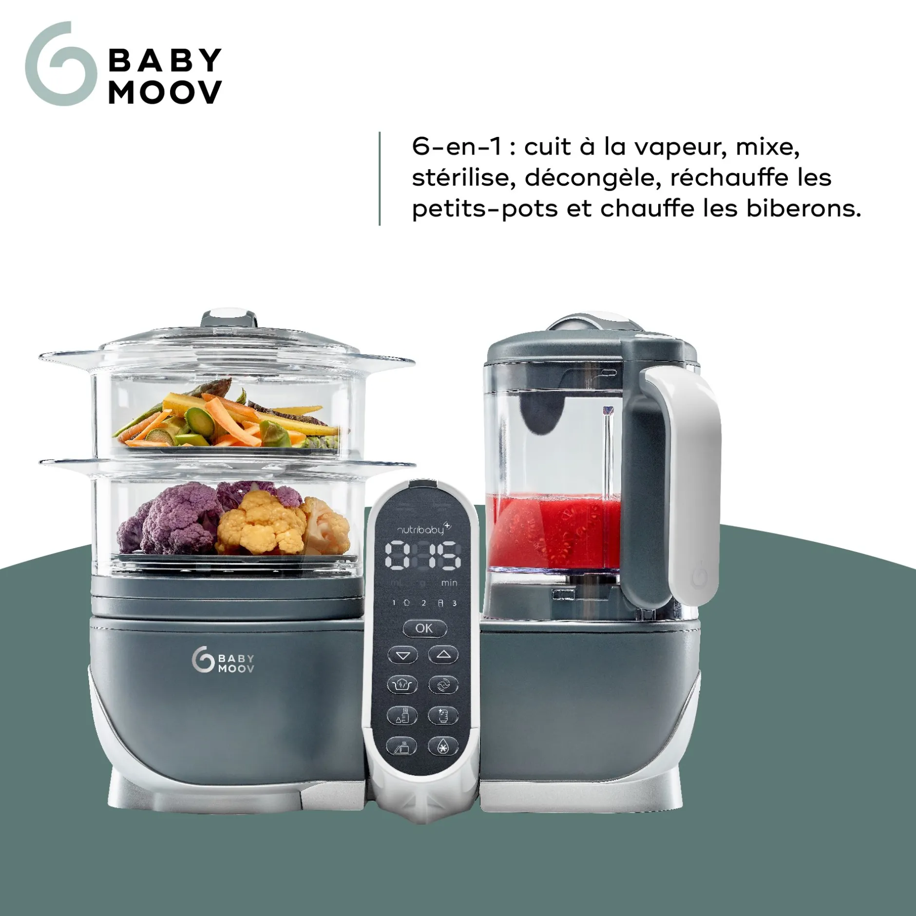 Cuiseurs Et Mixeurs*Babymoov Nutribaby(+) Robot Multifonctions bébé 6 en 1 de Industrial Grey