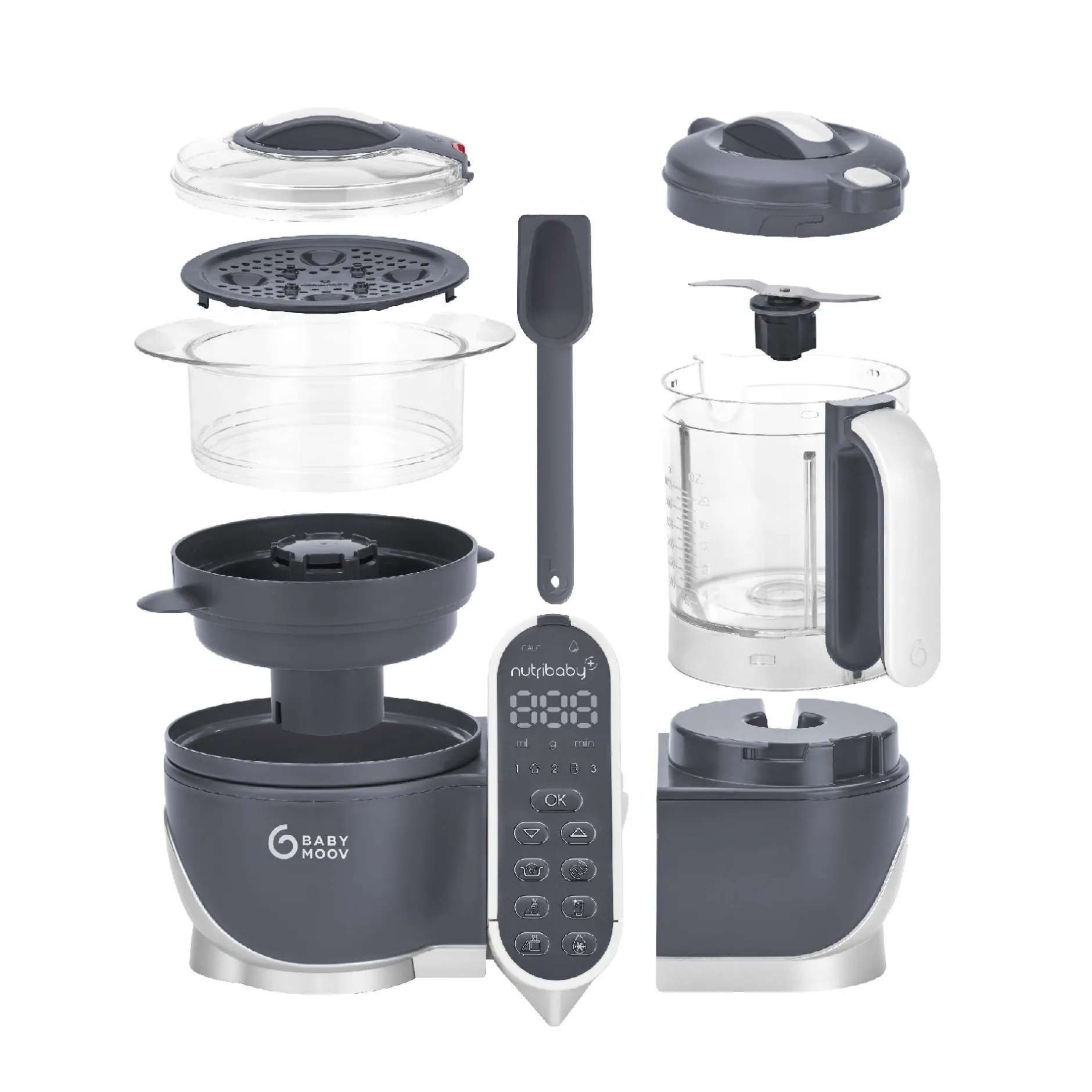 Cuiseurs Et Mixeurs*Babymoov Nutribaby(+) Robot Multifonctions bébé 6 en 1 de Industrial Grey