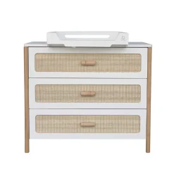 Commodes*Théo Océania commode 3 tiroirs tressage rotin de Neige