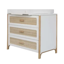 Commodes*Théo Océania commode 3 tiroirs tressage rotin de Neige