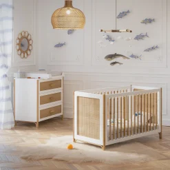 Lits 60X120 Évolutifs|Lits 60X120 Non Évolutifs*Théo Océania lit 60x120 tressage rotin de Neige