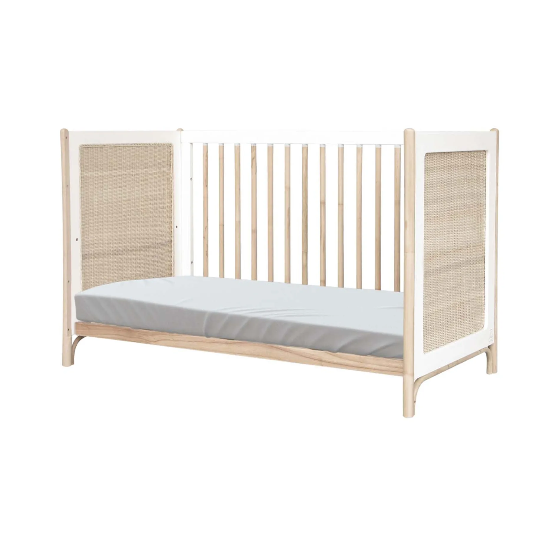 Lits 60X120 Évolutifs|Lits 60X120 Non Évolutifs*Théo Océania lit 60x120 tressage rotin de Neige