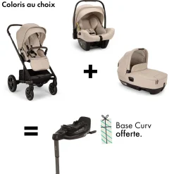 Bases De Sièges Auto|Nacelles* Offre Nuna : Base Curv OFFERTE pour l'achat d'une Poussette Mixx Next + Nacelle auto Cari Next + Siège auto Pipa Next de Nuna