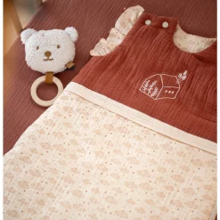 Gigoteuses & Nids D'Ange*Sauthon Baby Déco Orsino Gigoteuse 0-6 mois de Crème / Terracotta