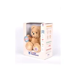 Doudous*L'ours français Ours en Peluche Articulé Français 25 cm de Beige
