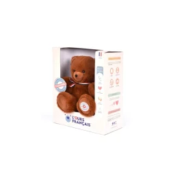 Doudous*L'ours français Ours en Peluche Articulé Français 25 cm de Marron