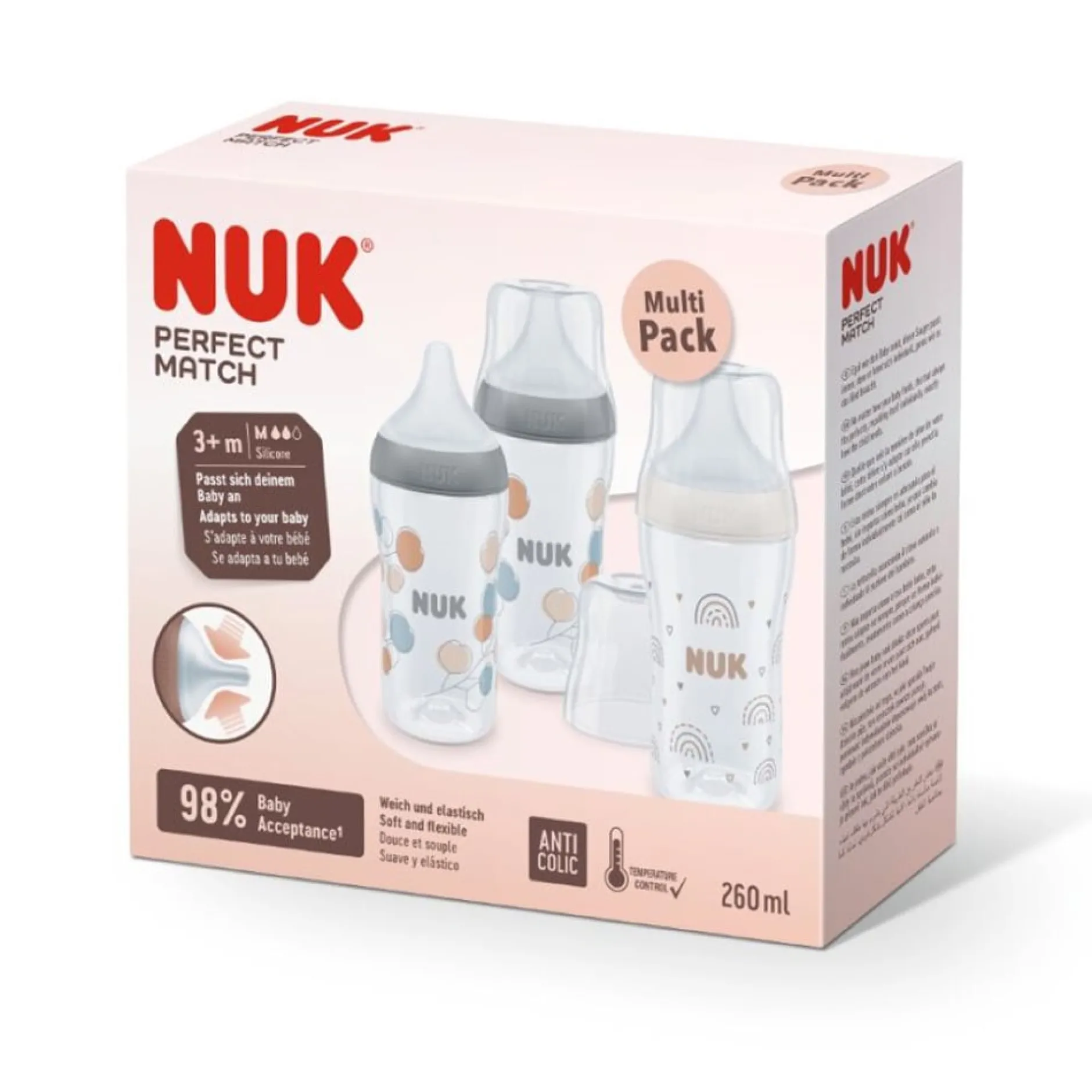 Biberons Pp (Polypropylène)*Nuk Pack Biberons Perfect Match 260 ml de