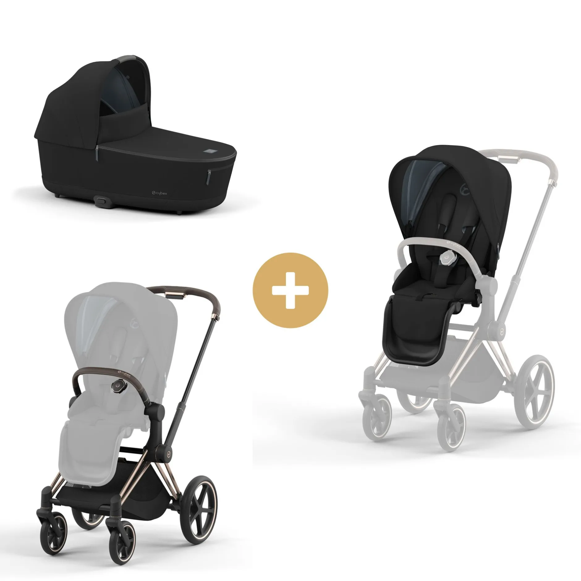 Tout Pour Vos Balades|Nacelles* Pack Priam 4 : assise, nacelle et un châssis Priam de CYBEX