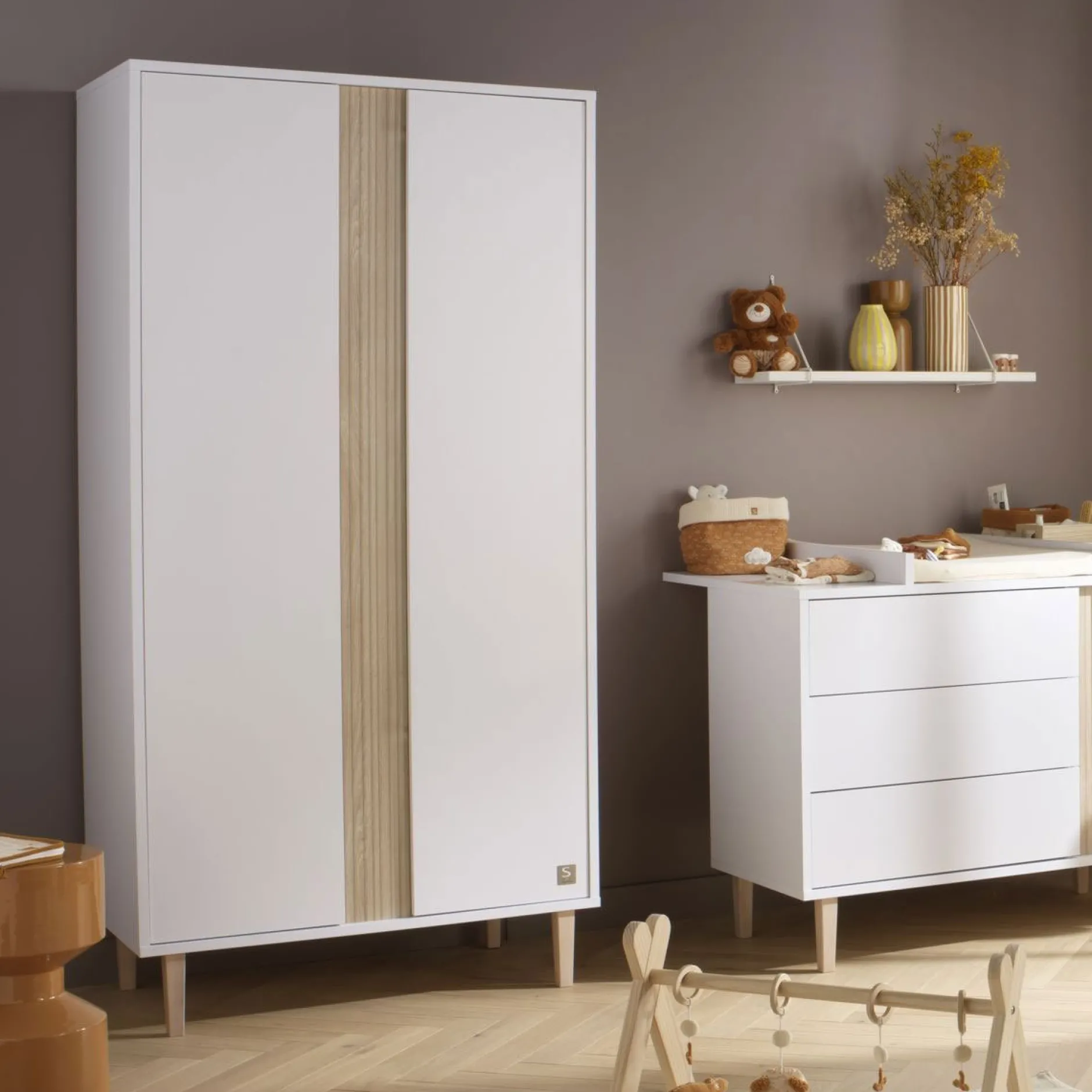 Armoires 2 Portes*Sauthon Baby's Sweet Home Paloma Armoire 2 portes de Blanc neige