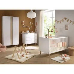 Commodes*Sauthon Baby's Sweet Home Paloma Commode 3 tiroirs de Blanc neige