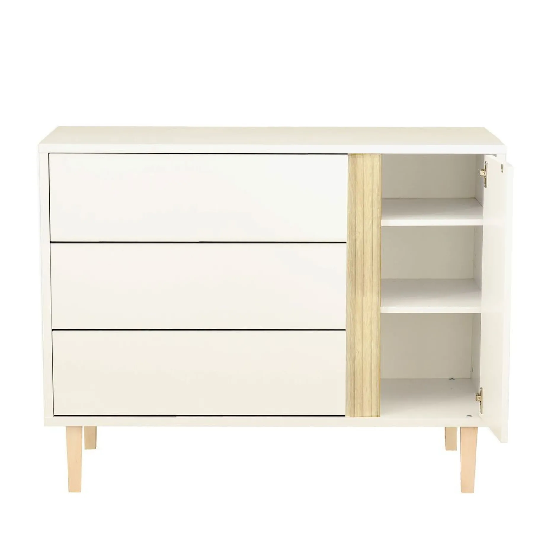 Commodes*Sauthon Baby's Sweet Home Paloma Commode 3 tiroirs 1 porte de Blanc neige