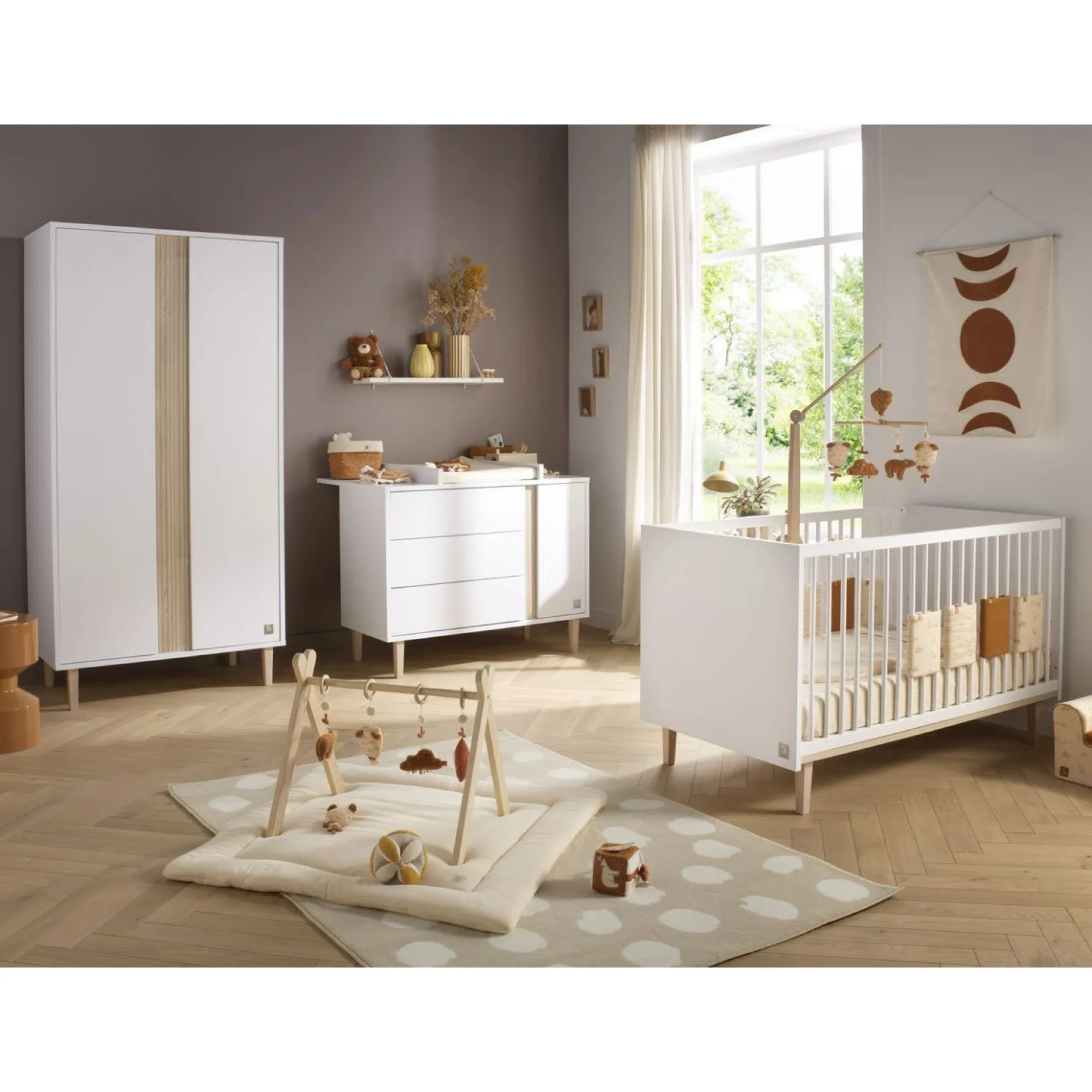 Commodes*Sauthon Baby's Sweet Home Paloma Commode 3 tiroirs 1 porte de Blanc neige