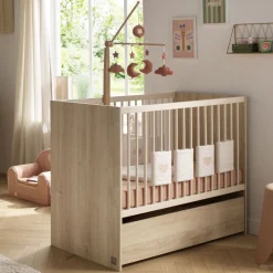 Lits 60X120 Évolutifs*Sauthon Baby's Sweet Home Paloma Lit bébé 60 x 120 cm de Bois chêne sépia