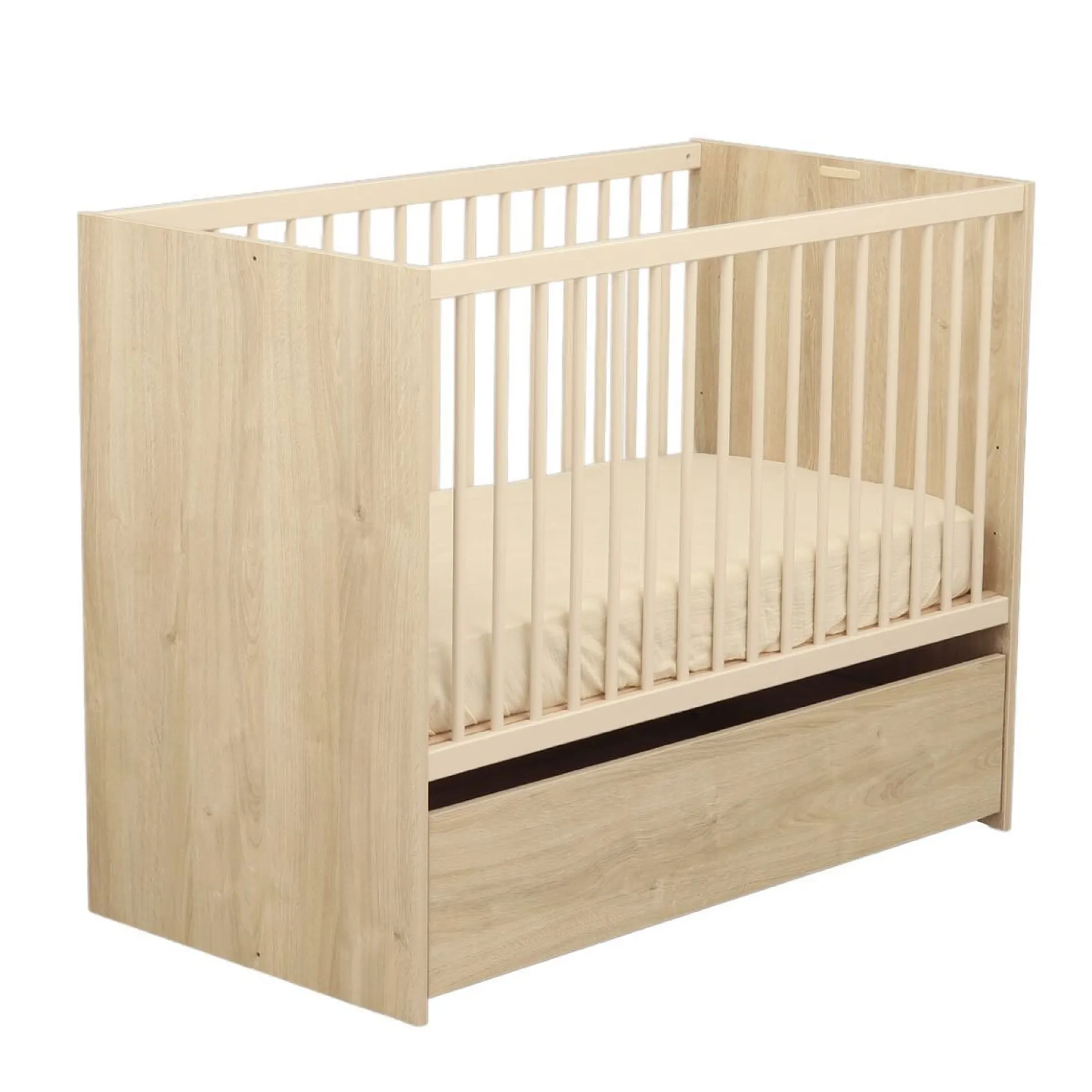 Tiroirs De Lit*Sauthon Baby's Sweet Home Paloma Tiroir de lit évolutif sur roulettes de Bois chêne sépia