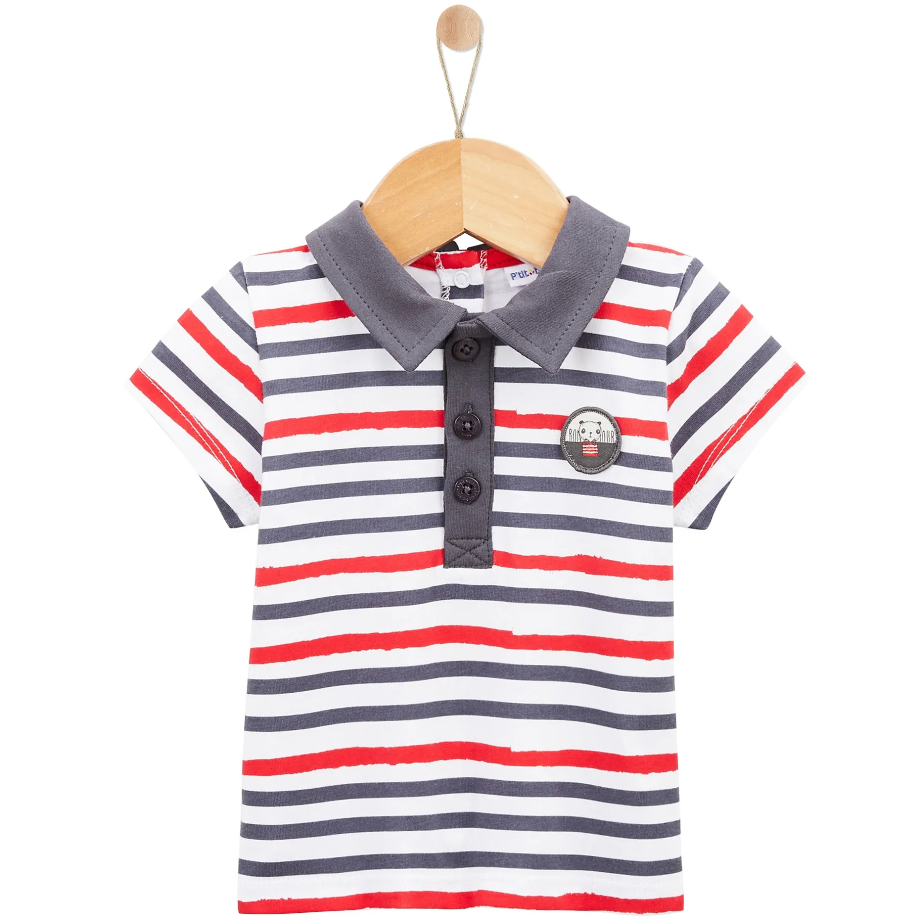 T-Shirts, Polos, Chemises*P'tit bisou Panda & Coccinelle Polo manches courtes 1 mois de Wild