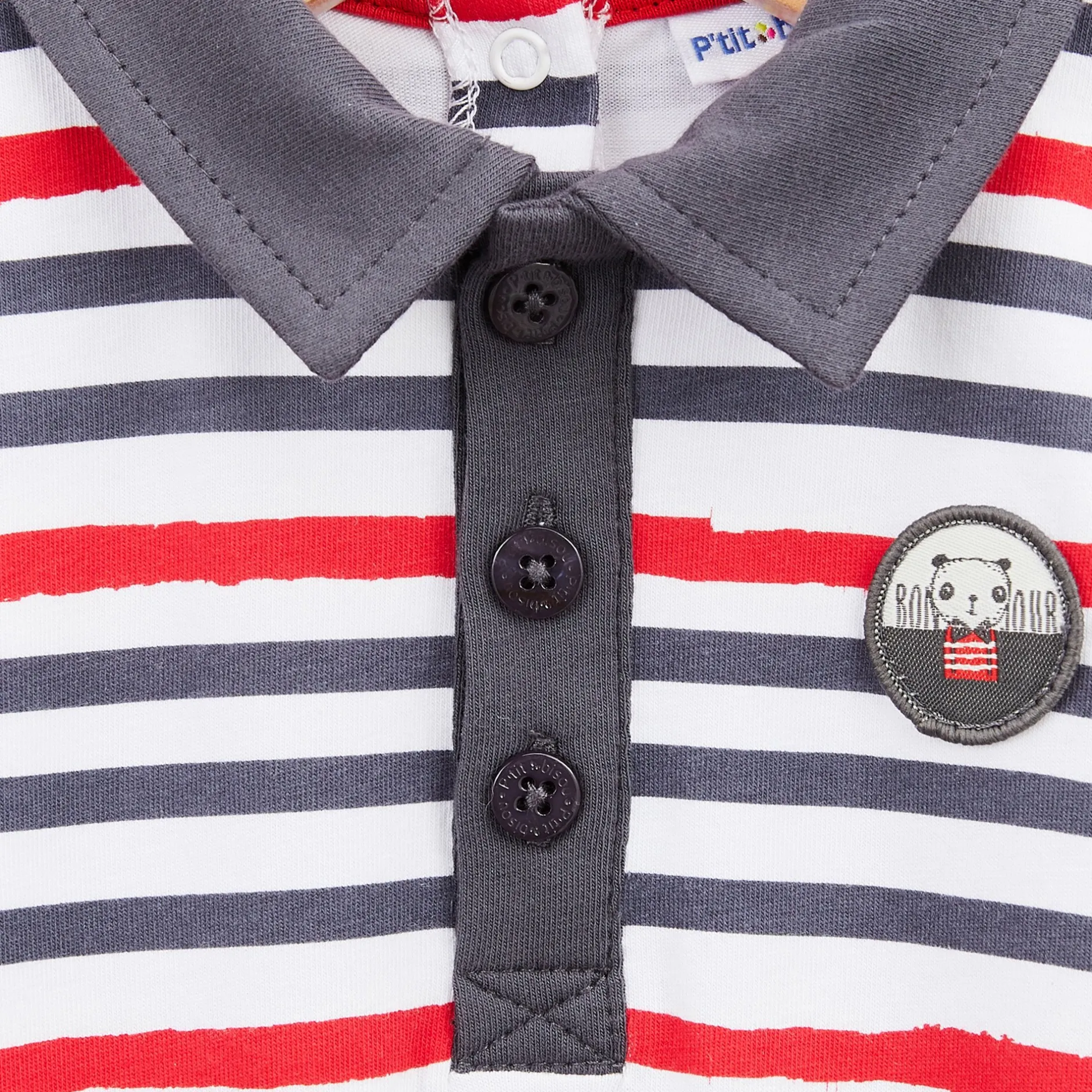 T-Shirts, Polos, Chemises*P'tit bisou Panda & Coccinelle Polo manches courtes 1 mois de Wild