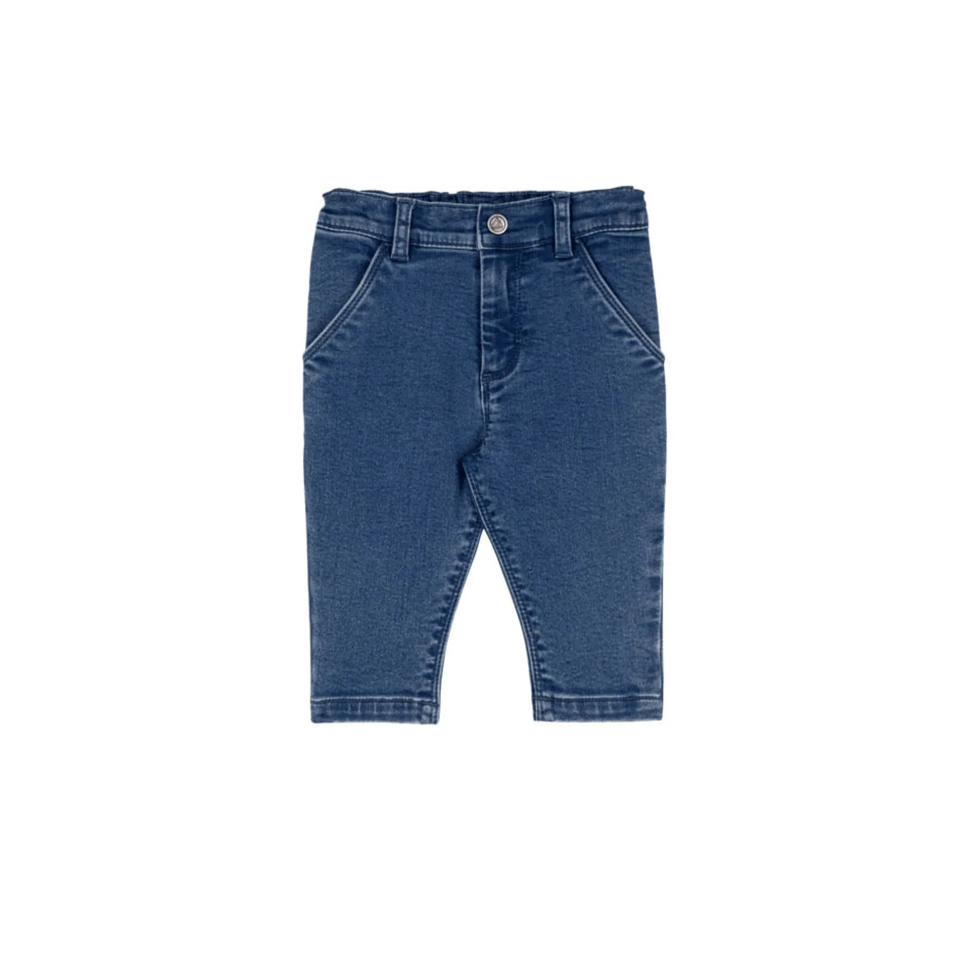 Pantalons, Shorts|Pantalons, Shorts, Leggings*Petit Bateau Pantalon bébé en jean élasthanne 6 mois de Bleu délavé