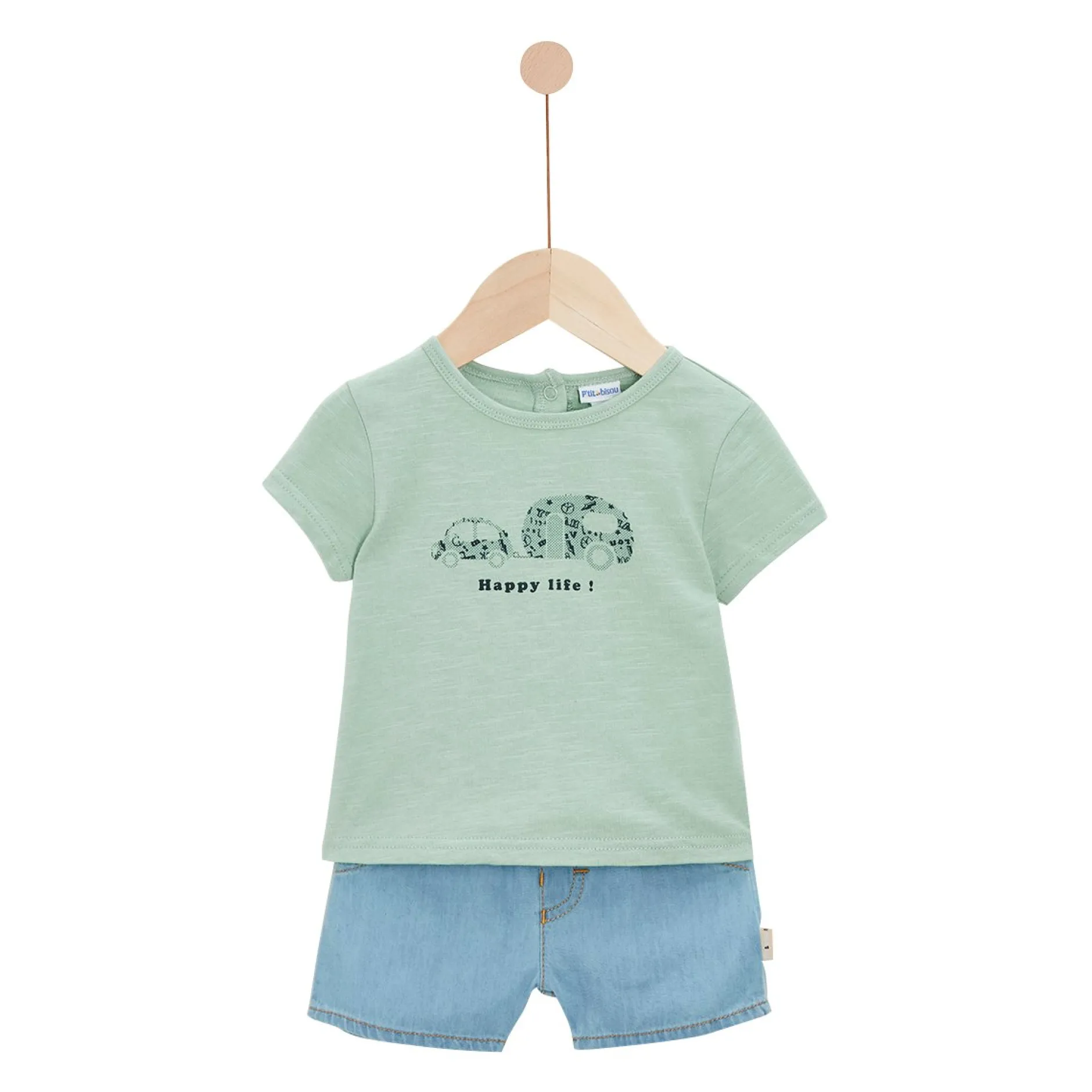 Pantalons, Shorts|T-Shirts, Polos, Chemises*P'tit bisou Parfum du Sud Tee-shirt + Short de Sauve Sauvage
